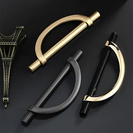 Black Gold Cabinet Pulls Drawer Pulls Half Moon Shape Cabinet Pulls Black Gol...