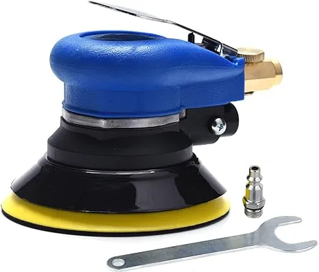 ZHONG AN 5 inch Pneumatic Orbital Sander, Daul Action Air Sander with Hook and Loop Sanding Pad for Woodworking, Autobody Work