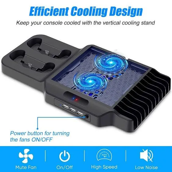 Vertical Stand with Cooling Fan for Xbox Series X/S Console, Charging Station ...