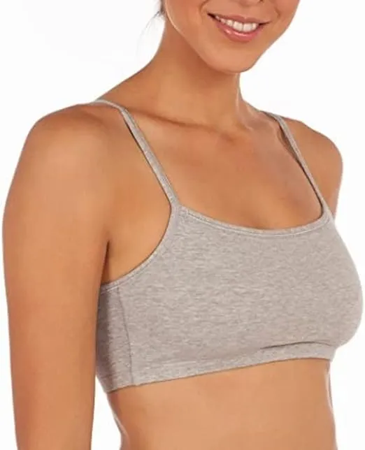Fruit of the Loom Women's Spaghetti Strap Cotton Pullover Sports Bra Value Pack