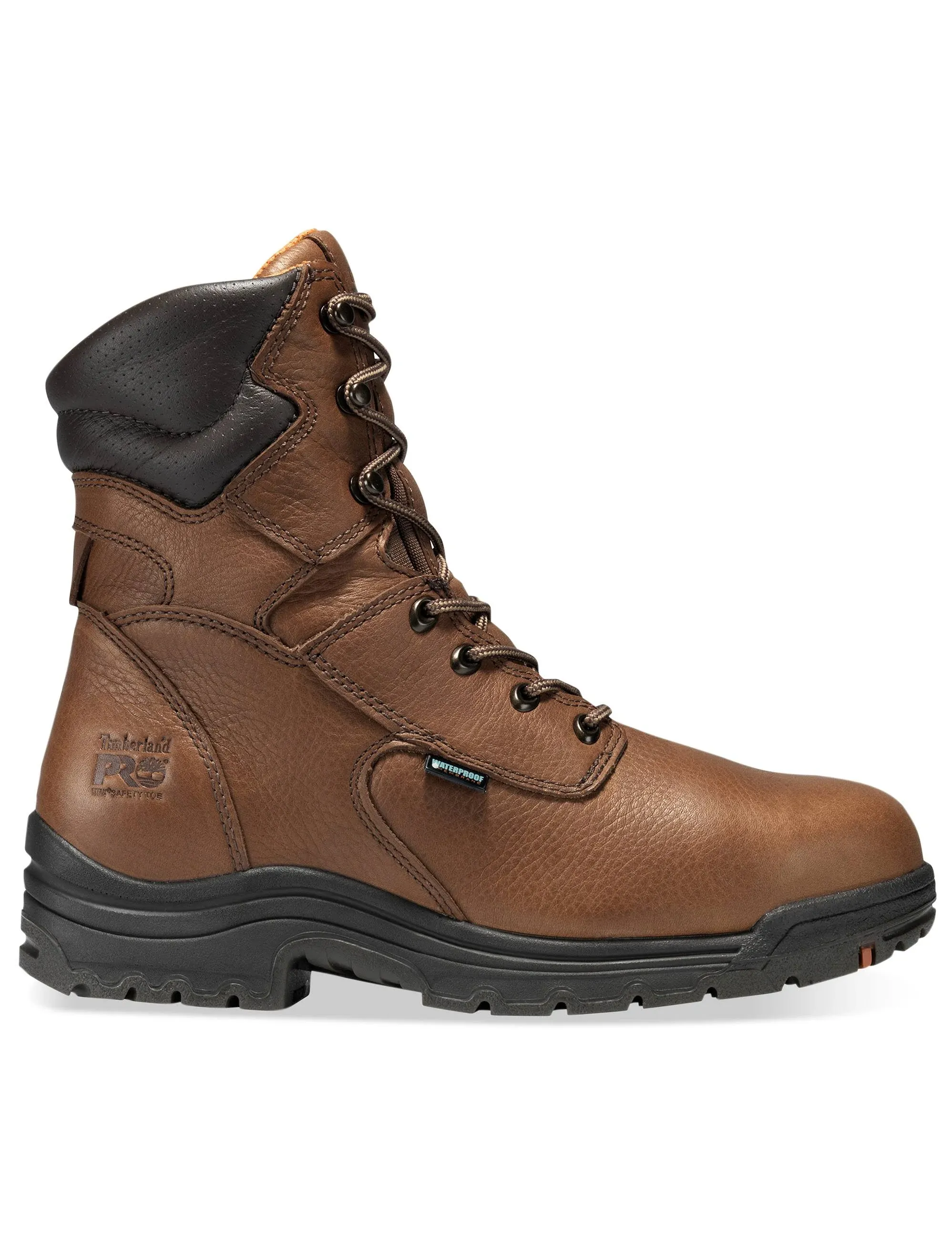 "Timberland PRO Boots: Men's TiTAN 47019 Brown Waterproof Alloy Toe EH Boots"