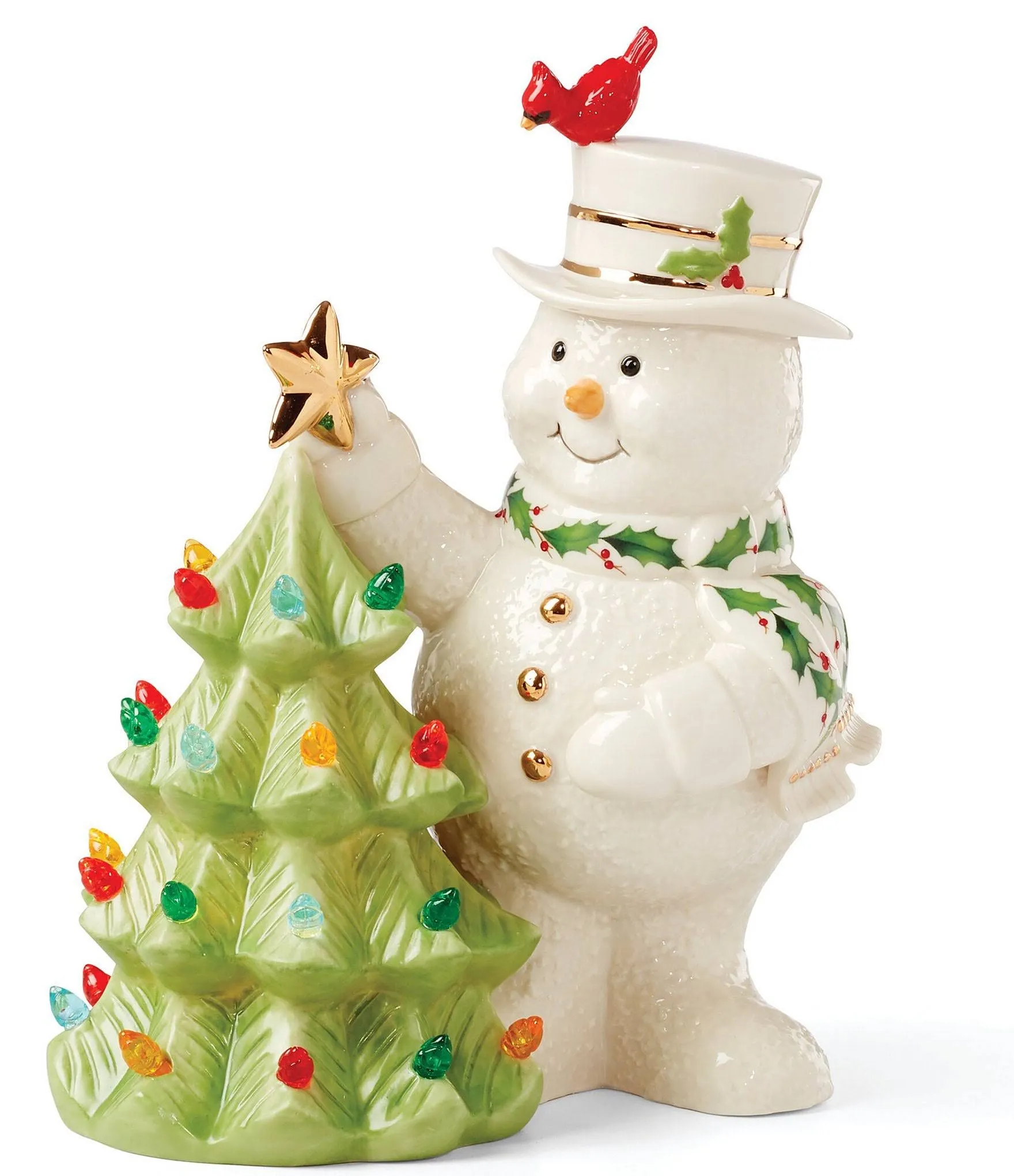 Lenox Happy Holly Days Snowman Lit Figurine