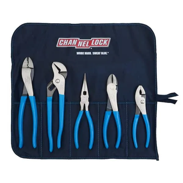 Channellock Tool Roll - 1 Technician's Plier Set with Tool Roll, 5-Piece