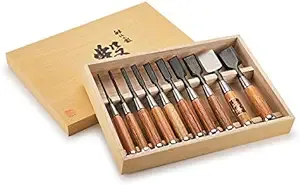 Okyo Japanese Chisel Set with Storage Box - 10 Piece