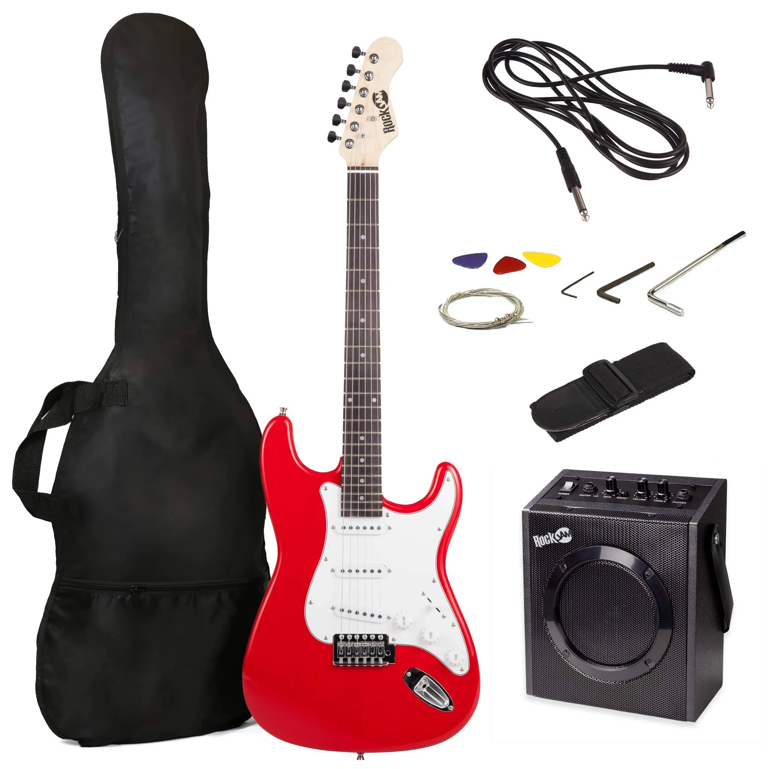 RockJam Electric Guitar SuperKit with 10-Watt Amp, Gig Bag, Picks & Online ...