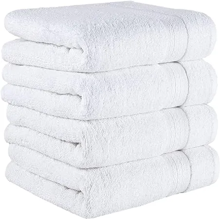 REGAL RUBY Quick-Dry 4 Pieces White Hand Towels - Bath Linen Set - Highly....B17