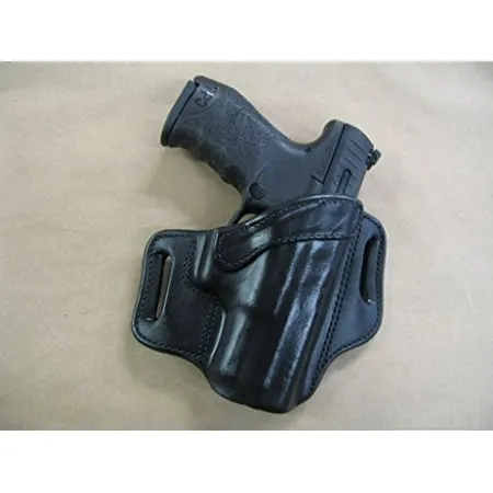 H&K Heckler & Koch VP9 VP40 Leather 2 Slot Molded Pancake Belt Holster BLACK RH