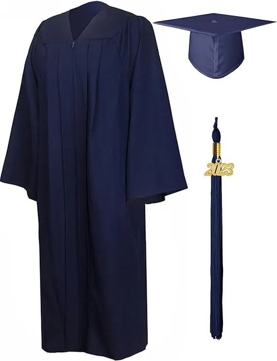 GraduationMall Matte Graduation Gown Cap Tassel Set 2024 for High School and Bachelor