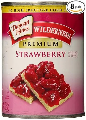 Wilderness Premium Pie Filling & Topping, Strawberry, 21 Ounce (Pack of 8)