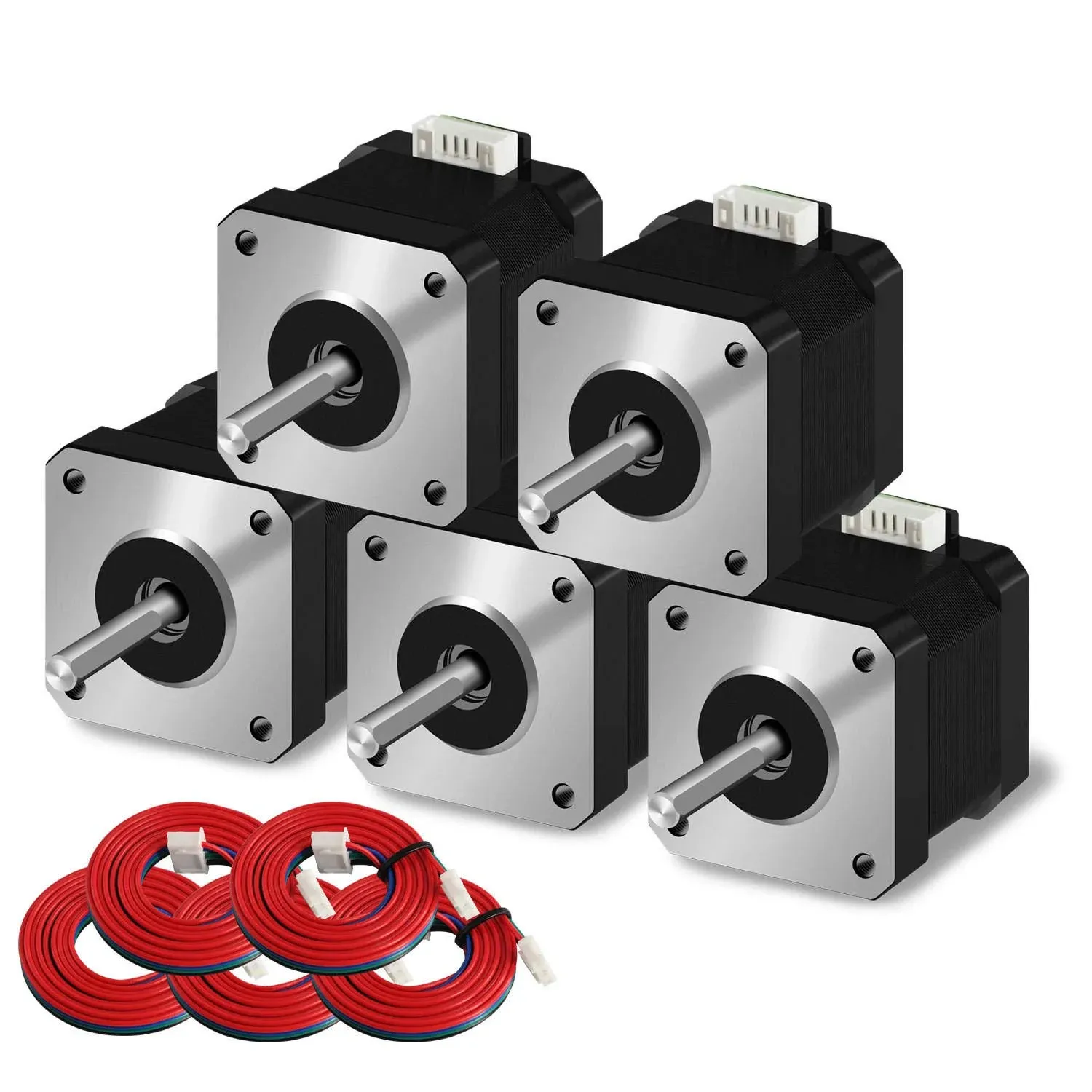 [5pcs of Pack] Nema 17 Stepper Motor, 17HS4401 2 Phase Step Motor Bipolar 1.5...