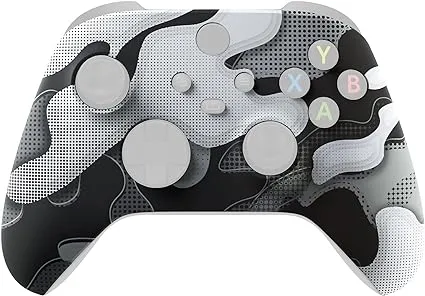 eXtremeRate Custom Shell for Xbox Series X & S Controller - Revitalize Your Controller - Black White Camouflage Replacement Front Housing Cover for Xbox Core Controller Wireless [Control NOT Included]