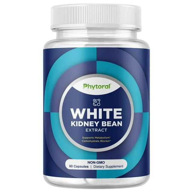 White Kidney Bean Extract Capsule - Extra Strength White Kidney Bean Sugar & Carb Blocker plus Appetite Suppressant Support - Plant Based Energy Supplement - Non-GMO Gluten Free & Made in the US