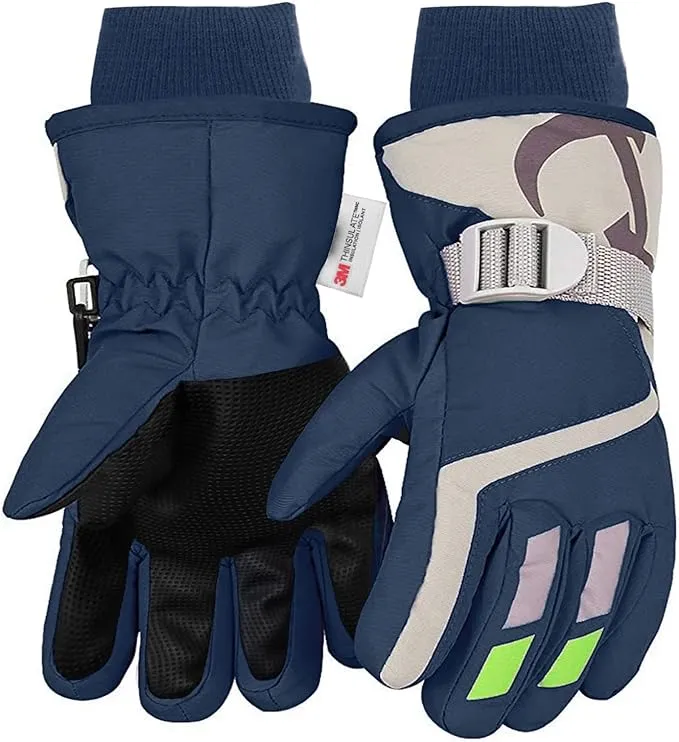 7-mi Snow Gloves for Kids, Winter Warm Water-Resistan<wbr/>t Gloves for Skiing Snow...