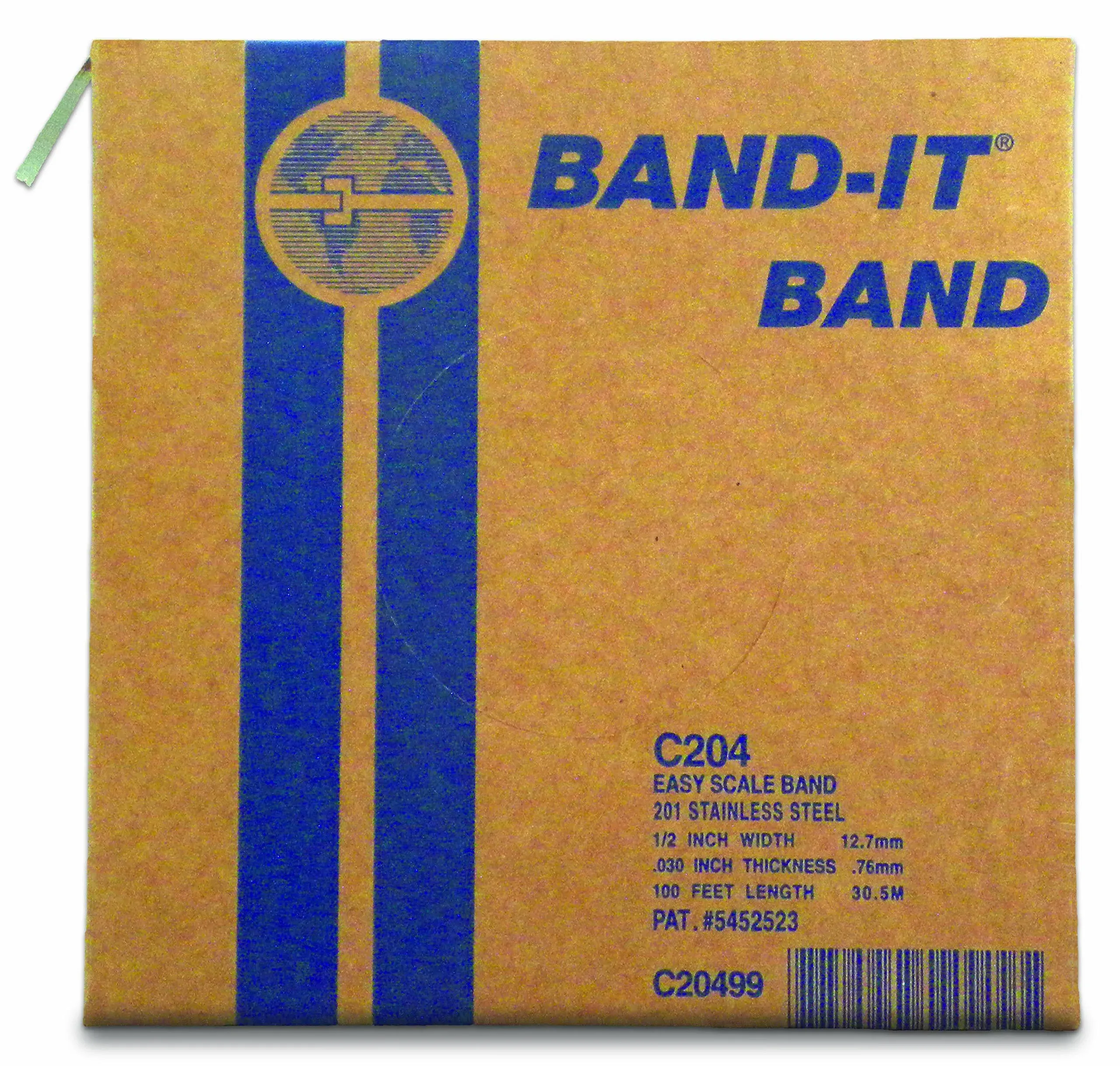 BAND-IT C20499 Stainless Steel Bright Annealed Finish Band 1/2&#034; Width X 100ft