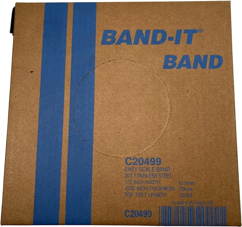 Band-It c20499 1/2" Width 201 Stainless Steel Strapping 100 ft.