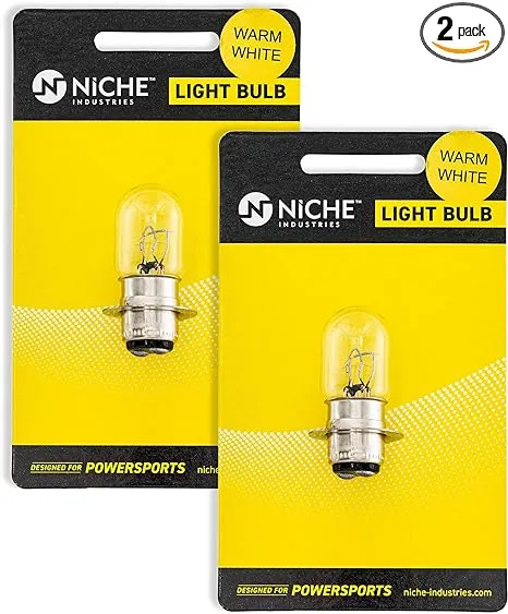 NICHE H6M Headlight Bulb for 1996-2016 Kawasaki Yamaha Rhino 660 450 Big Bear 400 Mule 610 600 Banshee 350 2 Pack