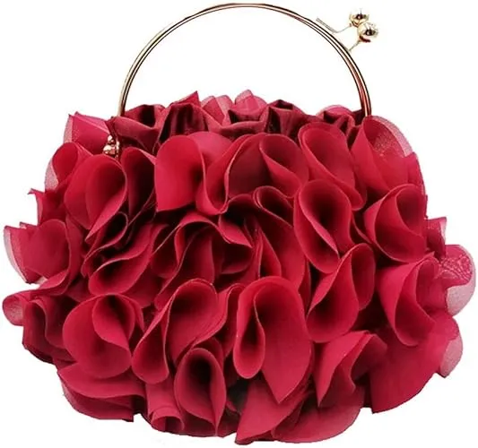 DJBM Floral Clutch Purses for Women Satin Clutch Evening Bag Party Prom Handbags Bride Purse