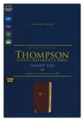 NIV Handy-Size Thompson-Chain Reference Bible, Comfort Print--soft leather-look, burgundy (indexed)