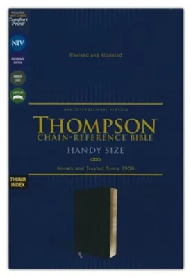 NIV Handy-Size Thompson-Chain Reference Bible, Comfort Print--European bonded leather, black (indexed)