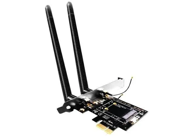 GLOTRENDS WA02 Mini PCIe to PCIe X1 WiFi Bluetooth Adapter for Mini PCIe WiFi 4/5/6/6e Module/Coral TPU Module, with 3.5-dBi SMA Antenna Kits