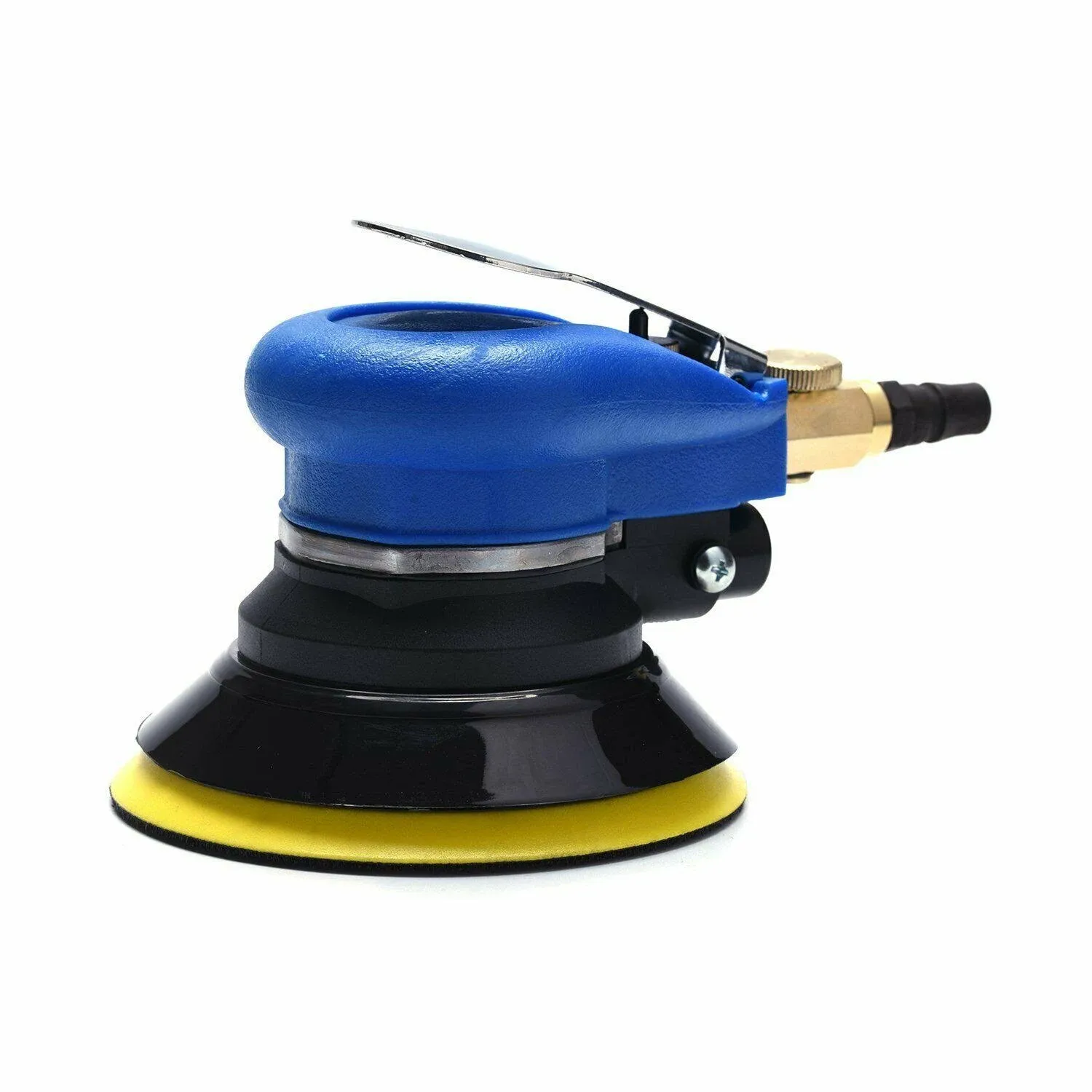 5" Pneumatic Orbital Sander, Daul Action Air Sander Heavy Duty Pneumatic Sander with Hook and Loop Sanding Pad for Woodworking, Autobody Work 12000RPM blue