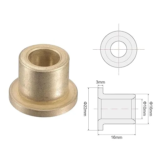 4pcs Flange Sleeve Bearings Sintered Bronze Self-Lubricati<wbr/>ng Bushing 10x16x16mm