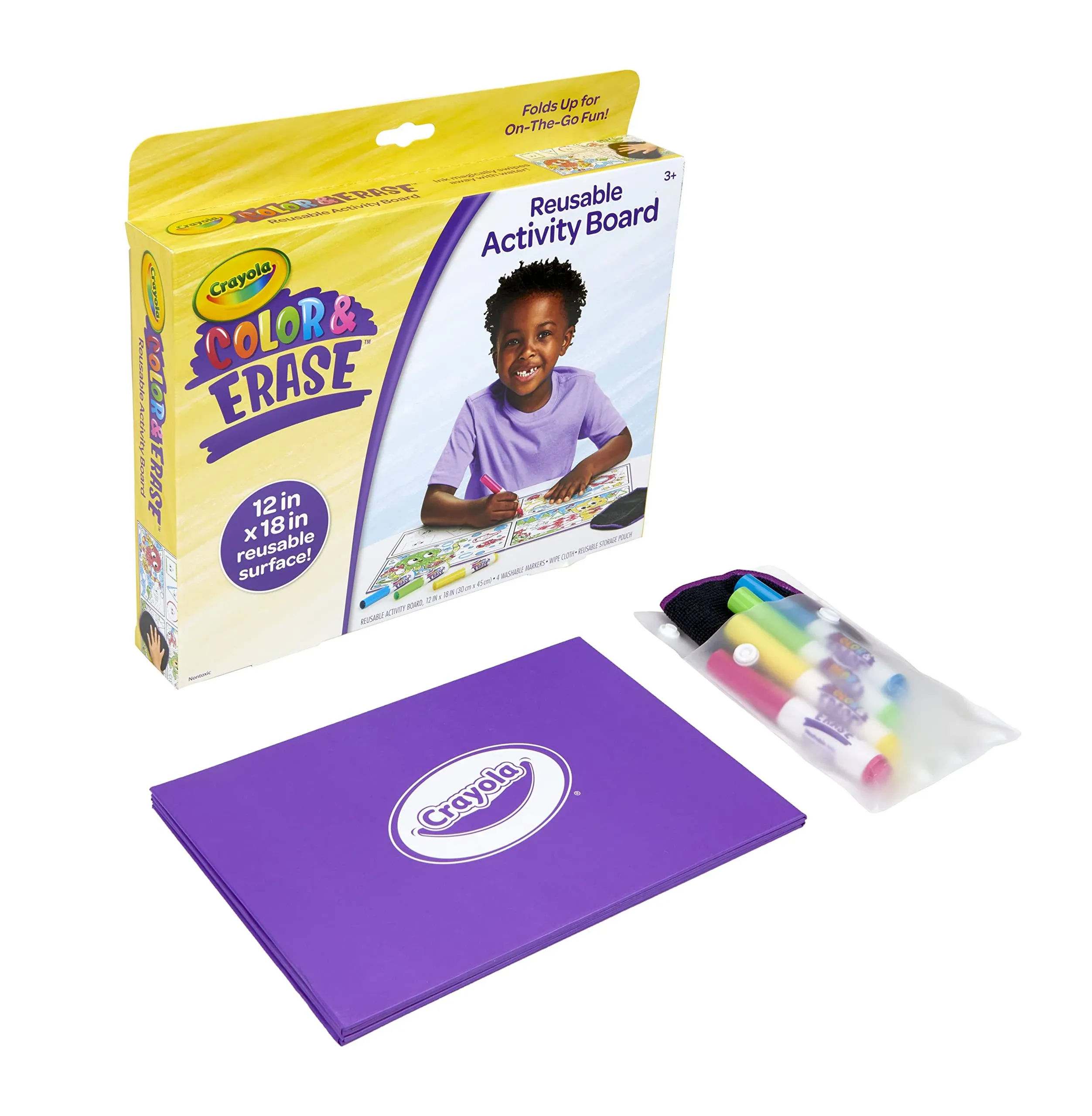 Crayola Color and Erase Reusable Activity Board, Toddler Art Supplies, Gifts Beginner Unisex Child