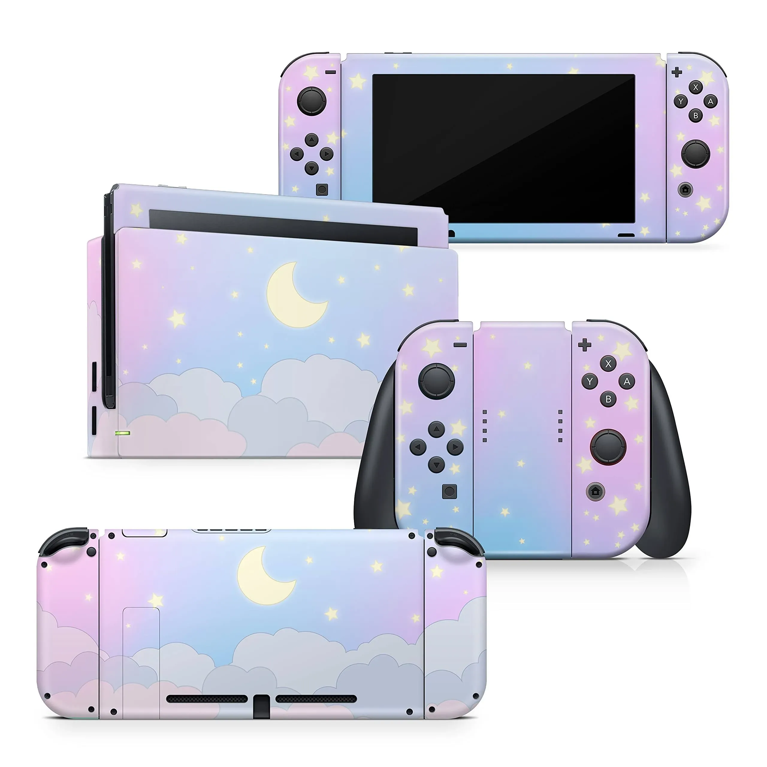 Clouds Skin Compatible with Nintendo Switch Skins Decal Stickers Blue Pastel