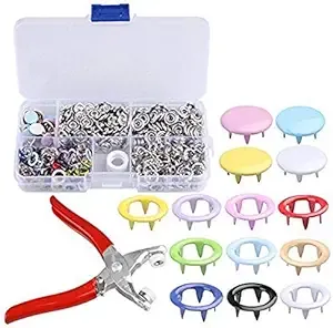 120 Sets Snap Setter Hand Pliers Setting Tool,Metal Ring Button Press Studs Sewing Craft Fastener Snap Pliers Craft Tool 9.5mm, Aunifun