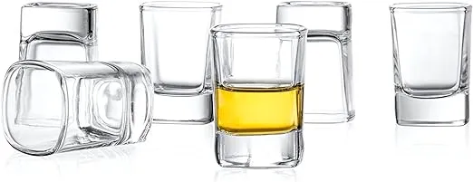 JoyJolt 6-Pack Heavy Base Shot Glass Set, 2-Ounce Shot Glasses