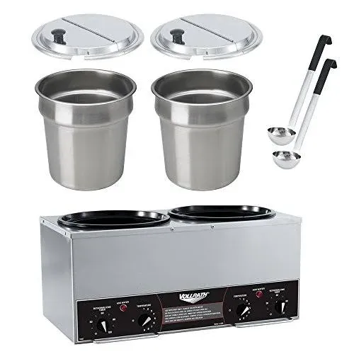 Vollrath 72029 Twin 7 Quart Rethermalizer w/ Insets, Covers, &amp; Ladles