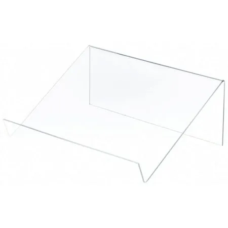 Plymor Clear Acrylic Slightly Elevated Book Display Stand with 1.5" Ledge, 12" W x 9" D x 4.5" H