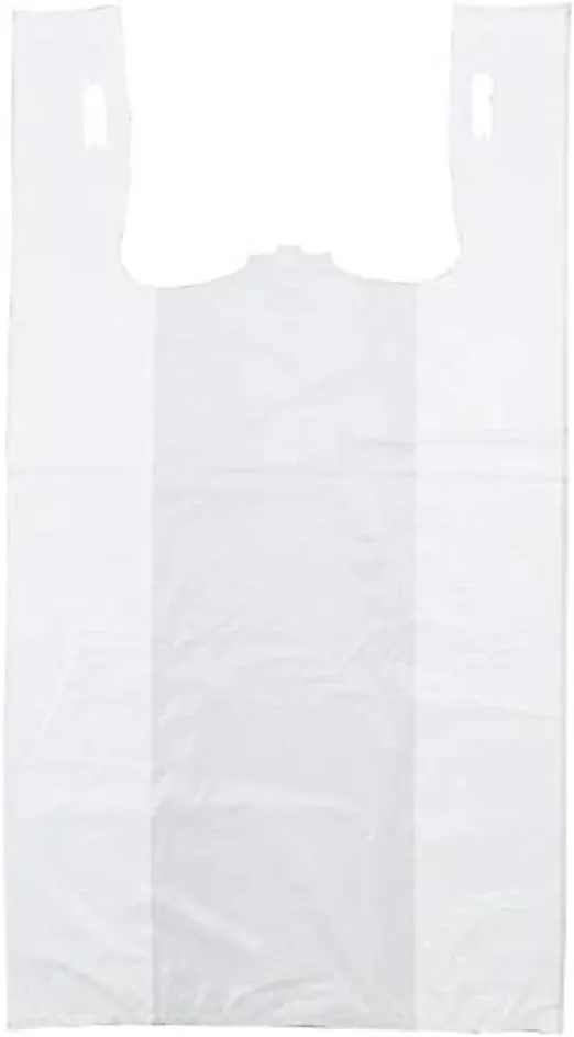 Plastic Bag-Standard White Plain T-Shirt Bag 11.5"x6.5"x21.5" 15 mic - 1000 bags/case