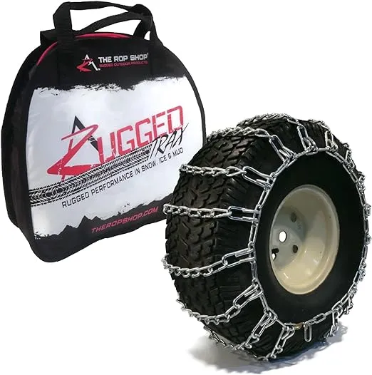 The ROP Shop Pair 2 Link TIRE Chains 16x6.50x8 for MTD/Cub Cadet Lawn Mower Tractor Rider