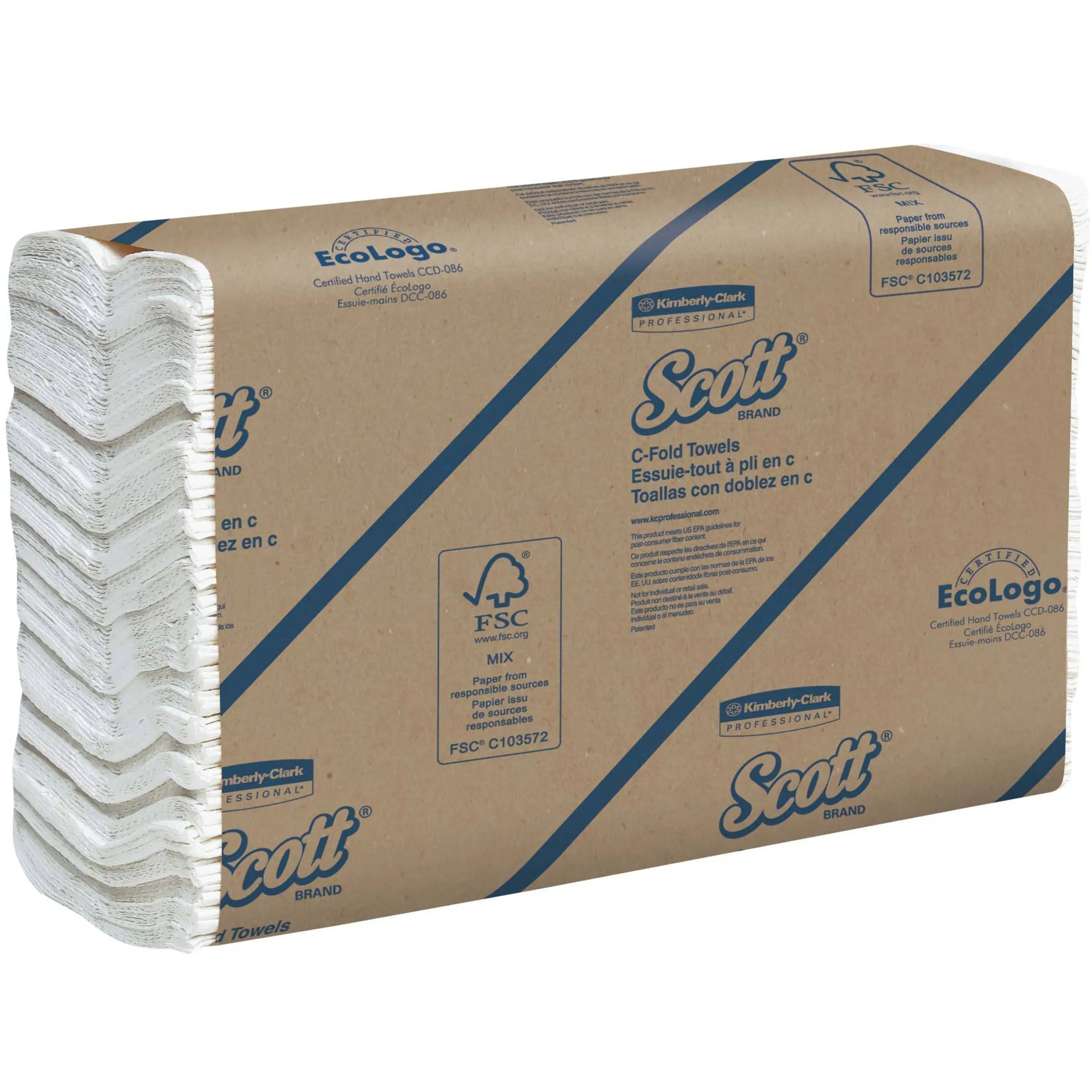 Scott Essential C-Fold Towels,Convenience Pack, 10.13 x 13.15, White, 200/PK,9PK/CT -KCC03623