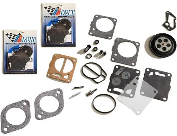 Genuine Mikuni Dual Carb Carburetor Rebuild Kit &amp; Base Gaskets SeaDoo 951 2 Pack