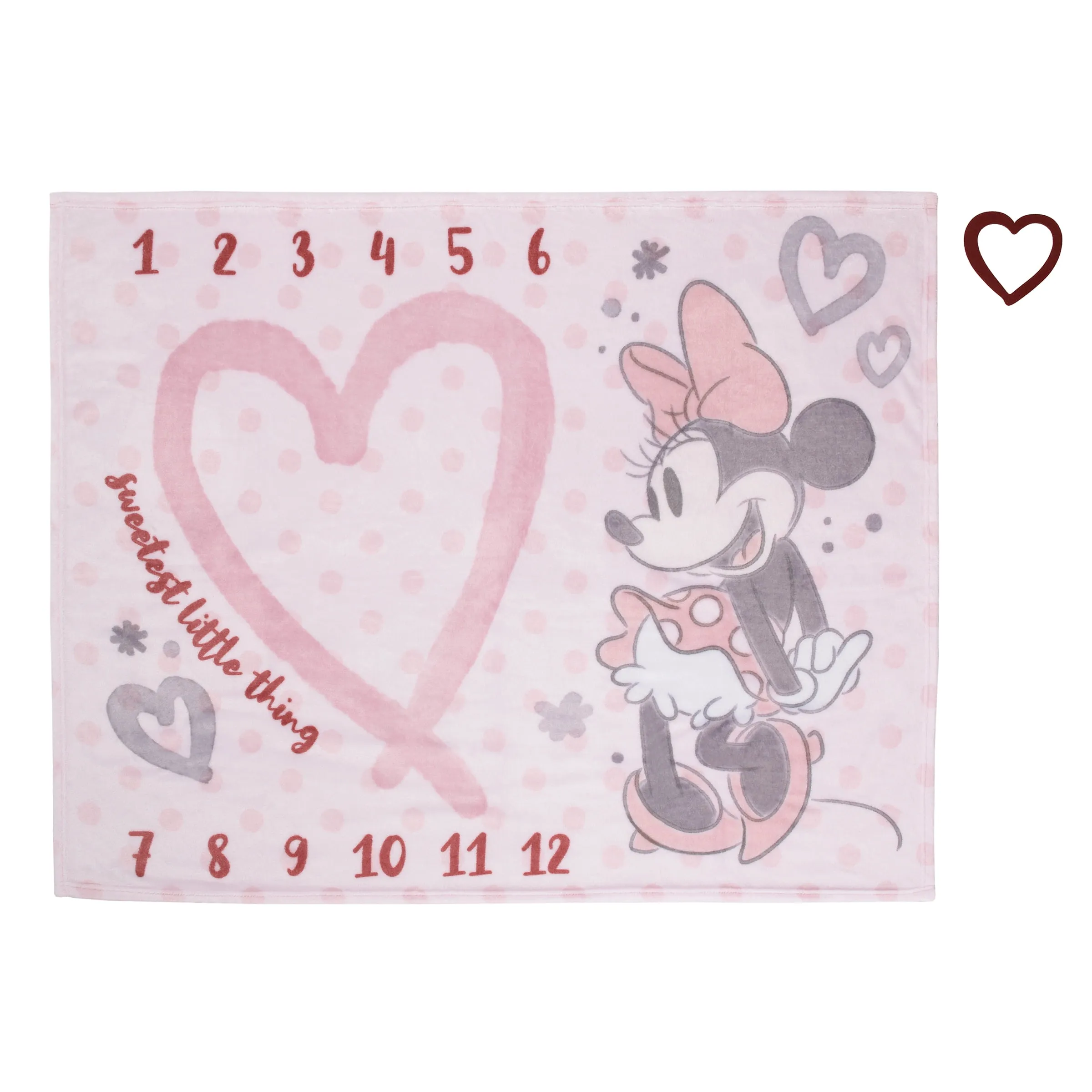 Disney Minnie Mouse Pink Super Soft Milestone Baby Blanket with Felt Marker, Girl, 40" x 50"