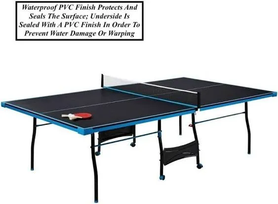 Black Blue Folding Rolling Table Tennis Table Indoor Ping Pong Table with 2 ...