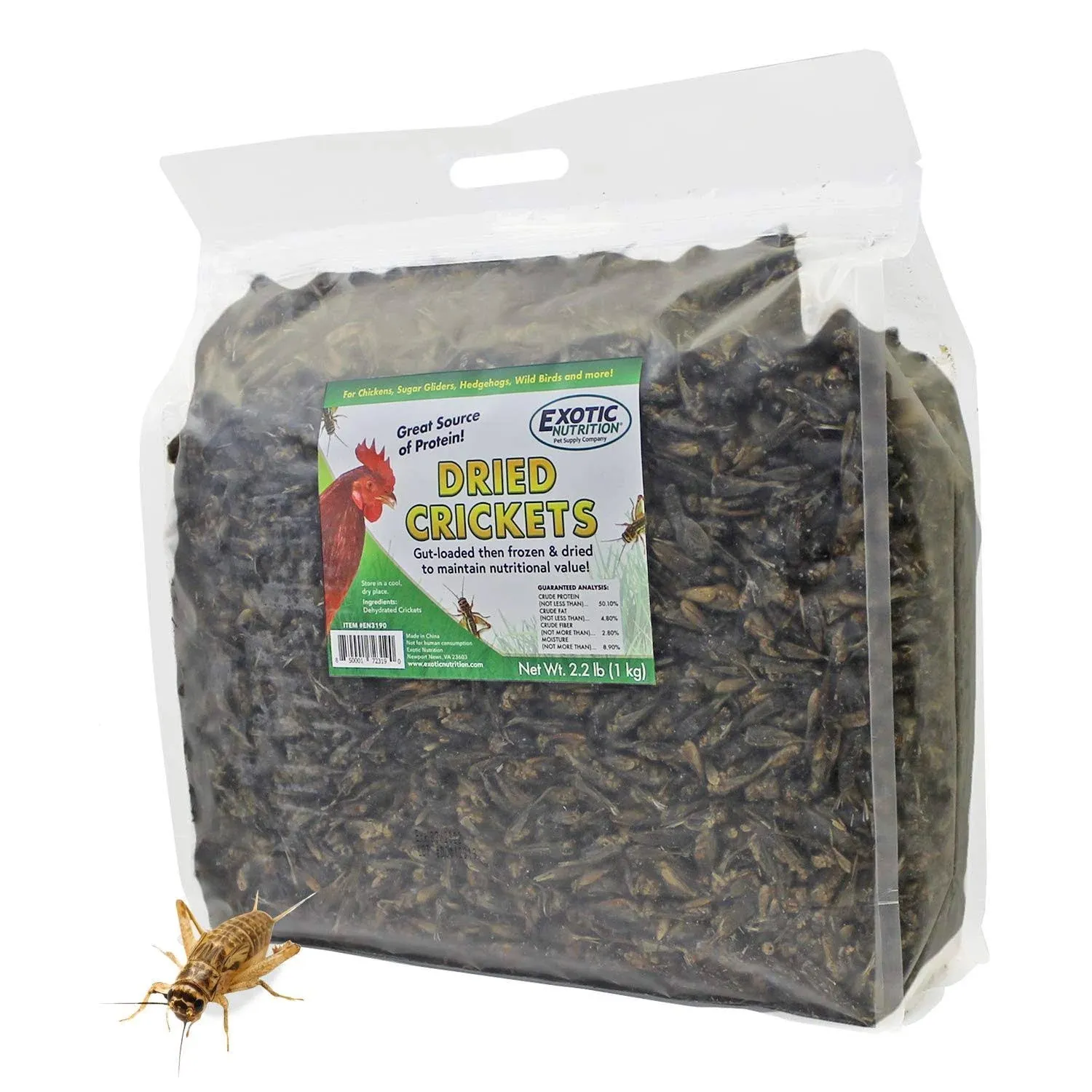 "Dried Cricket Treats for Cluckin' Chickens"