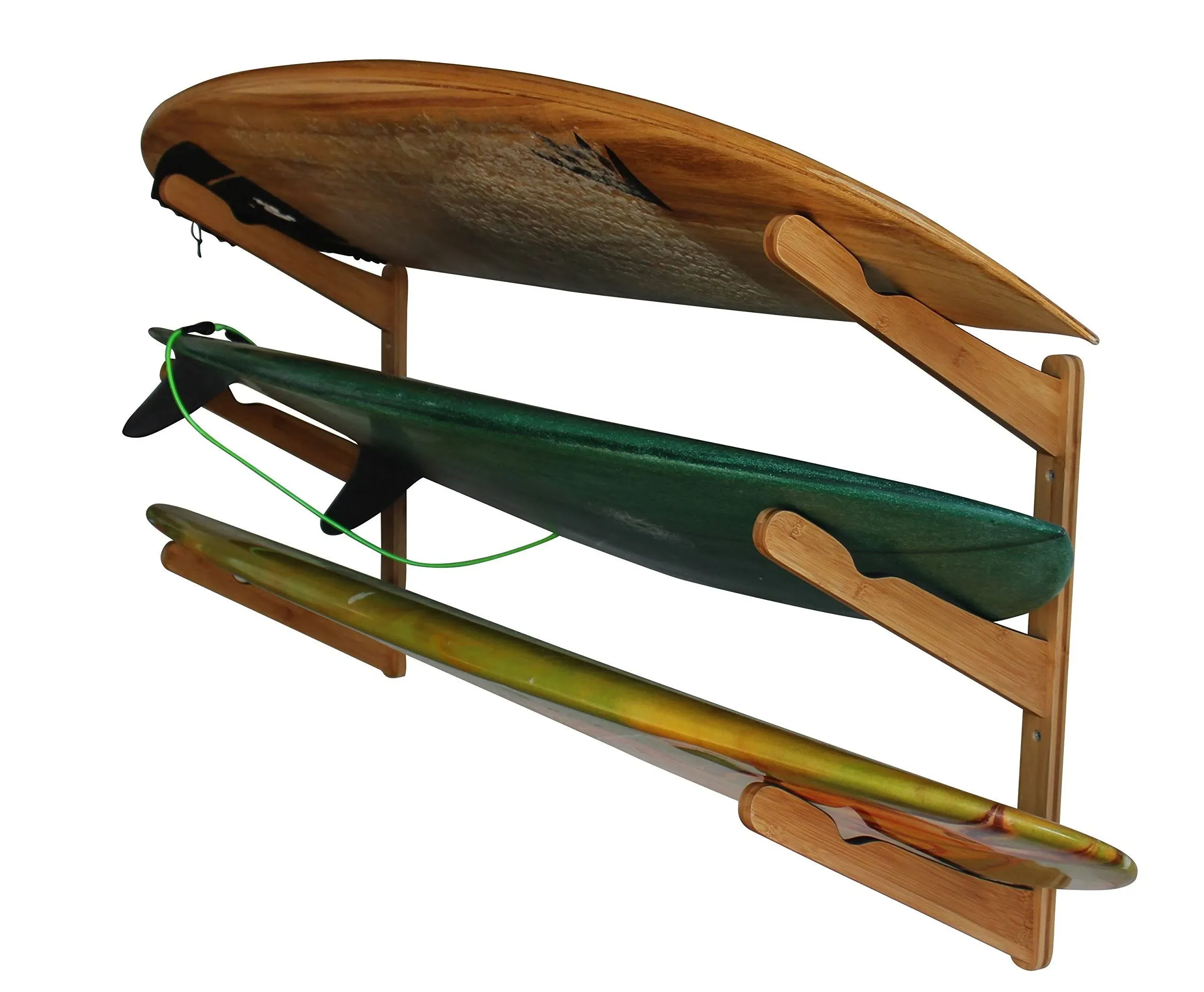 Cor Surf Triple | 3 Board Surfboard Bamboo Surf Rack for Wall - Display for Surf