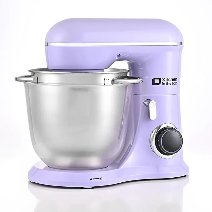 Kitchen in the box Stand Mixer, 4.5QT+5QT Two bowls Electric Food Mixer, 10 Speeds Kitchen Mixer for Daily Use with Egg Whisk,Dough Hook,Flat Beater (Purple)