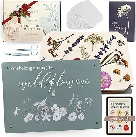 Hygge & Sage Extra Large Wooden Flower Press Artistry Kit