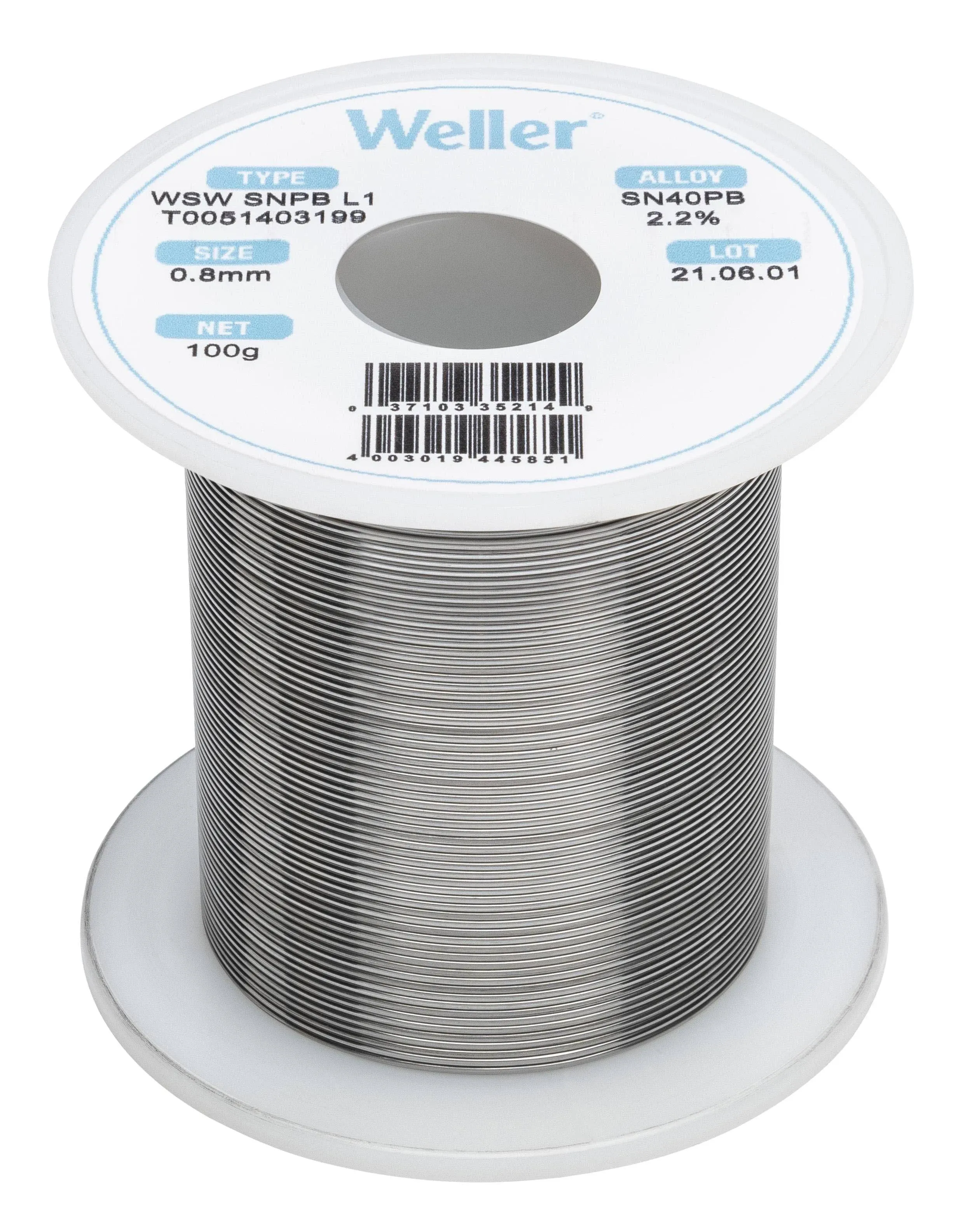 Weller T0051403199 WSW SNPB L1 Solder Wire 0.8mm 100g