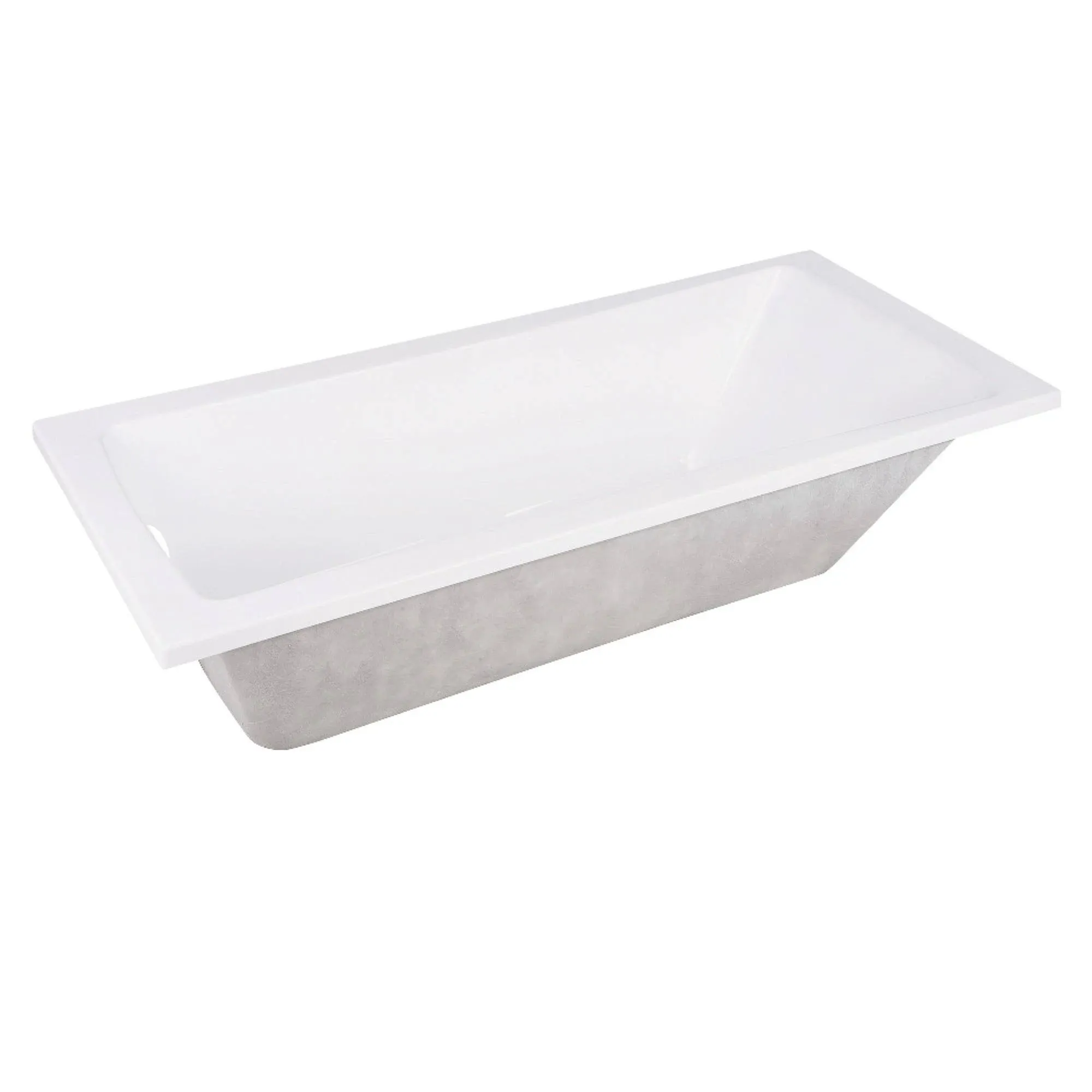 Aqua Eden 59-Inch Acrylic Rectangular Drop-In Tub with Reversible Drain Hole