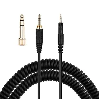 ATH-M50x Cable, Coiled Aux Cord Replacement for Audio-Technica ATH-M40x, ATH-M70x ...