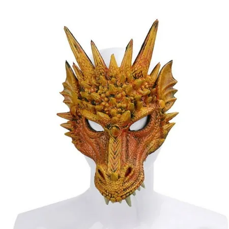 URMAGIC Kid Teens Adult Realistic Dragon for Halloween Cosplay Masquerade Party Props Soft Mask