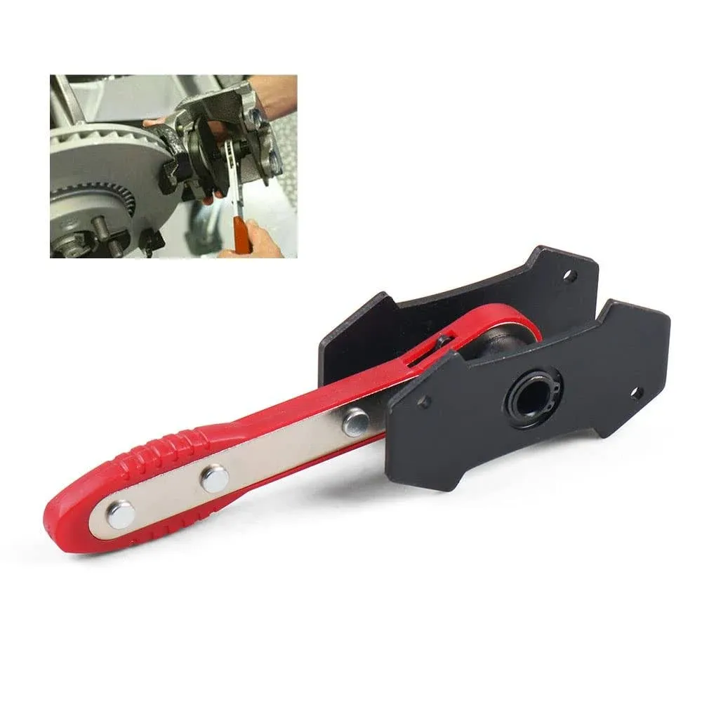 Universal Car Ratchet Brake Piston Wrench Spreader Caliper Pad Install Tool Press Portable Auto Hand Held Disassembly Tools (Red)