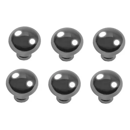 Modern Chrome plated Brass Kitchen Cabinet Knob 1.25 in. Dia Drawer Home Improvement Hardware Pull Handles | Renovators Supply - Pack of 6