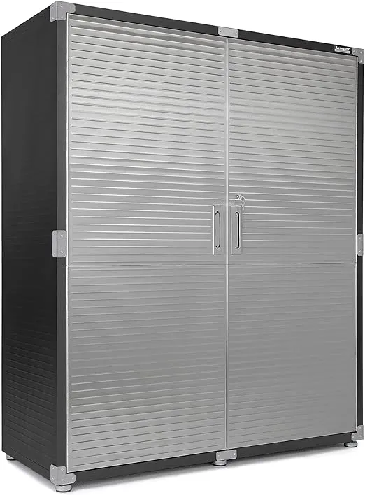 Seville Classics UltraHD Solid Steel Lockable Metal Storage Cabinet Locker Organizer, w/Adjustable Shelves for Garage, Warehouse, Office, Classroom, Graphite, 60" W x 24" D x 72" H