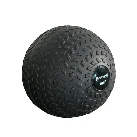 Titan Fitness 40 LB Rubber Tread Slam Ball, Dead Bounce, 11.5in Diameter